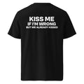 Back view of the black KYNVRO Kiss Me If I’m Wrong graphic T-shirt